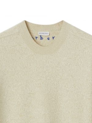 Pull en laine col rond Burberry beige