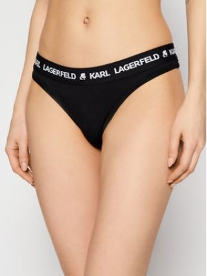 Lyocellové tango nohavičky Karl Lagerfeld - čierna