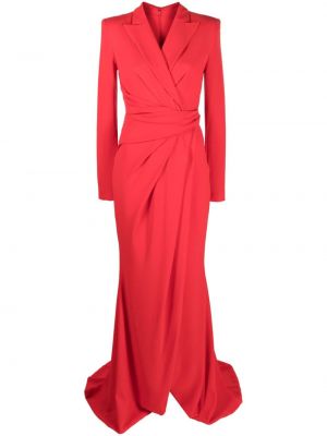 Плисирана вечерна рокля Talbot Runhof червено