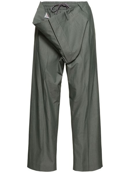 Bombažne klasične hlače Vivienne Westwood kaki
