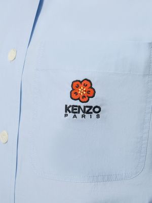 Chemise en coton à fleurs Kenzo Paris bleu