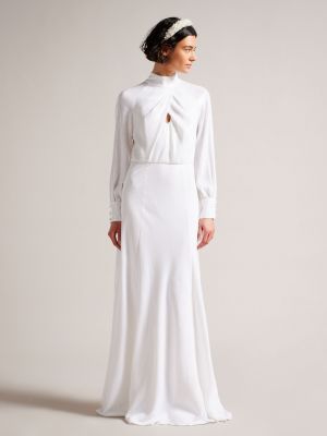 Длинное платье с пайетками Ted Baker белое