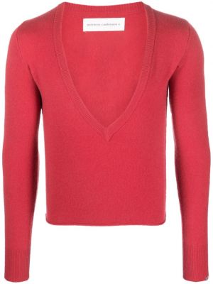 Kašmírový svetr s výstřihem do v Extreme Cashmere růžový