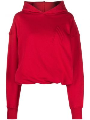 Raštuotas džemperis su gobtuvu The Attico raudona
