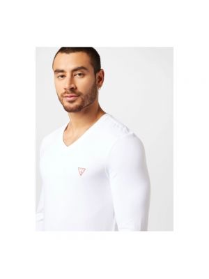 Camiseta con escote v Guess blanco