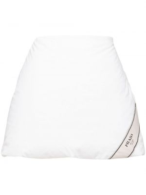 Βαμβακερή φούστα mini Prada λευκό
