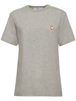 Camiseta de algodón Maison Kitsuné gris
