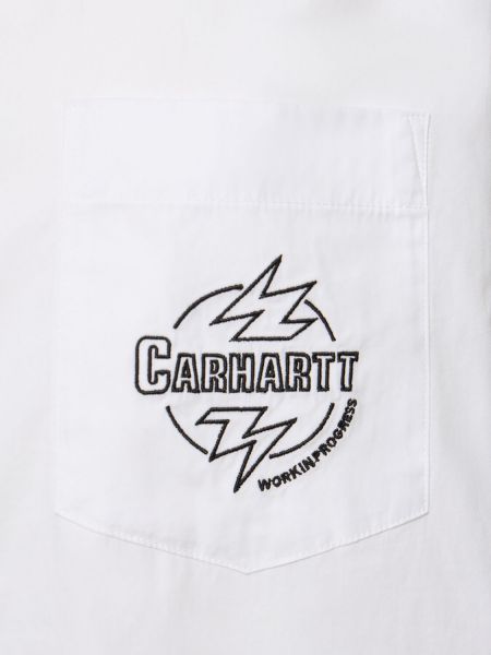 Pamuklu gömlek Carhartt Wip beyaz