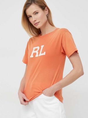 Памучна поло тениска Polo Ralph Lauren оранжево