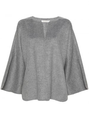 Volneni pulover z v-izrezom By Malene Birger siva