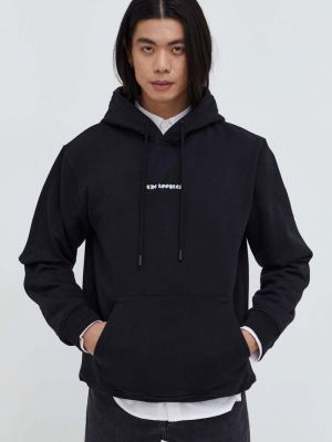 Pamučna hoodie s kapuljačom The Kooples crna