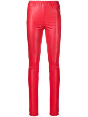 Bőr leggings Mm6 Maison Margiela piros