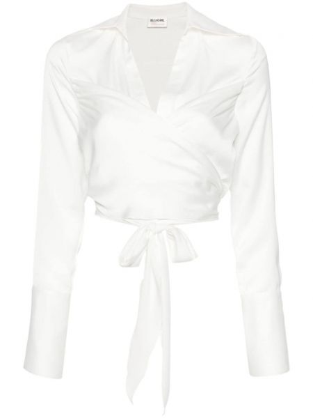 Σατέν μακρύ πουκάμισο Blugirl λευκό