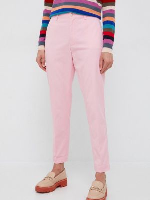 Polo Ralph Lauren nadrág női, rózsaszín, magas derekú chino