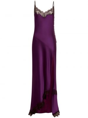 Krajkové saténové večerní šaty Nicholas fialové