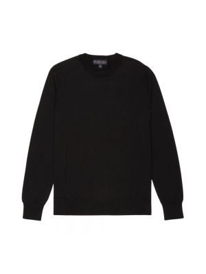 Sweter z okrągłym dekoltem Brooks Brothers czarny