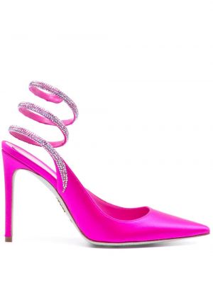 Сатенени полуотворени обувки René Caovilla розово