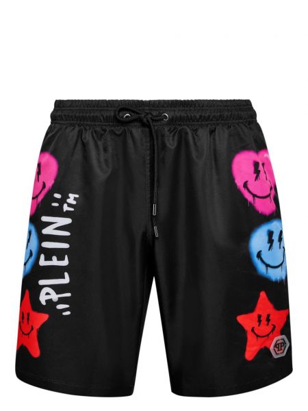 Painettu shortsit Philipp Plein musta