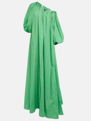 Bavlněné dlouhé šaty Oscar De La Renta zelené