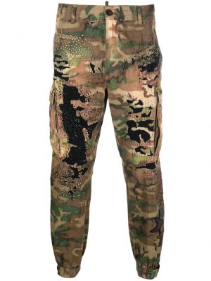 Pantaloni dritti con stampa camouflage Dsquared2