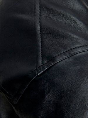 Slim fit priliehavá bunda z ekologickej kože Jack & Jones čierna