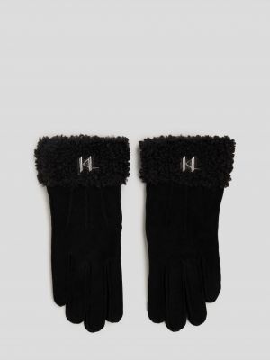 Černé rukavice Karl Lagerfeld