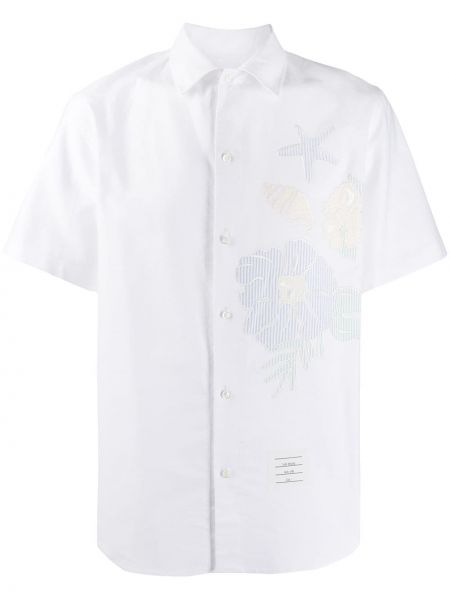 Marškiniai su aplikacija Thom Browne balta