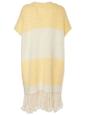 Moherowa sukienka mini z frędzli z alpaki Etro