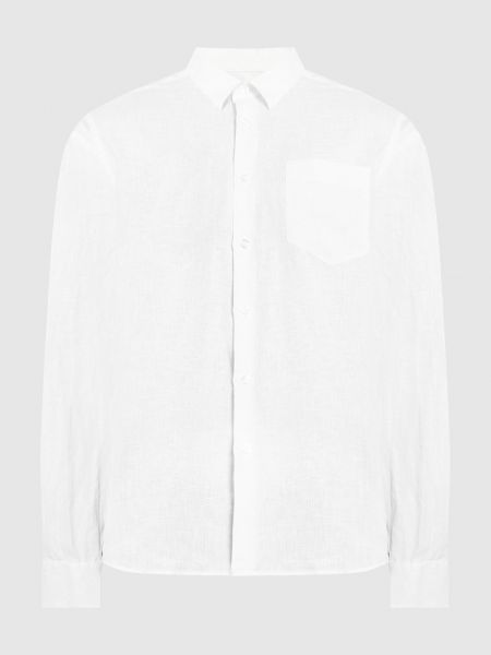 Белая льняная рубашка с вышивкой Vilebrequin
