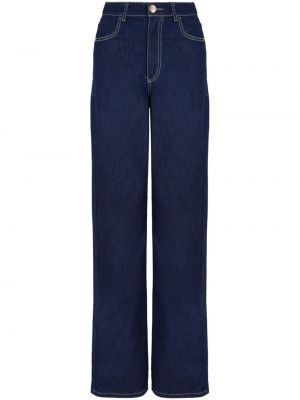 Kõrge vöökohaga sirged teksapüksid Emporio Armani sinine