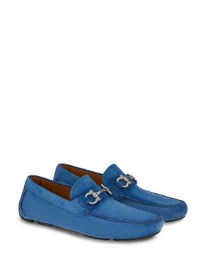 Loafers zamszowe Ferragamo niebieskie