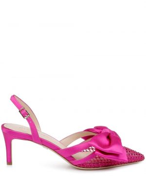 Сатенени полуотворени обувки с отворена пета Dee Ocleppo розово