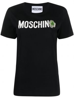 T-shirt effet usé Moschino noir