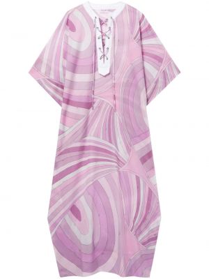 Φόρεμα με κορδόνια με σχέδιο με αφηρημένο print Pucci ροζ