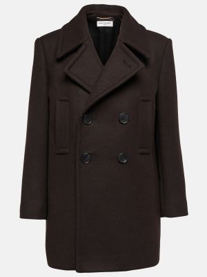 Пальто Saint Laurent коричневое