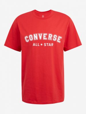 Csillag mintás póló Converse piros