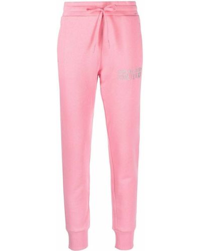 Спортни панталони с принт Versace Jeans Couture розово