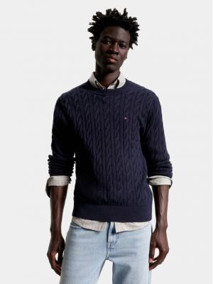 Relaxed fit megztinis Tommy Hilfiger mėlyna