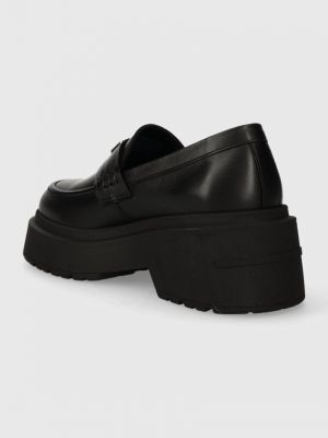 Pantofi loafer din piele cu platformă chunky Tommy Jeans negru