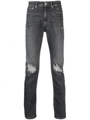 Jeansy skinny z przetarciami slim fit Calvin Klein Jeans szare