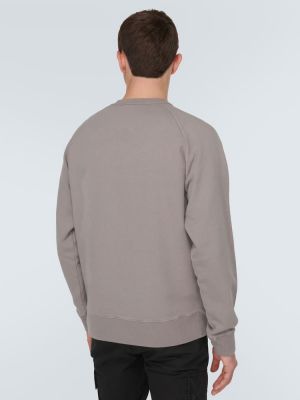 Jersey de algodón de tela jersey Stone Island gris