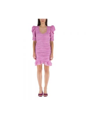 Sukienka mini z dekoltem w serek asymetryczna Isabel Marant - różowy
