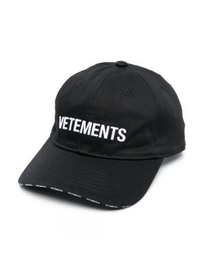 Czarna czapka z daszkiem Vetements