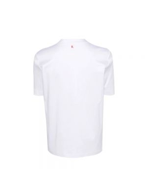 Camiseta de algodón de tela jersey de cuello redondo Kiton blanco