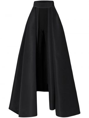 Jedwabne spodnie z wysokim stanem Carolina Herrera - сzarny