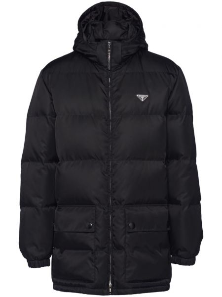 Nylon lange jacke Prada schwarz