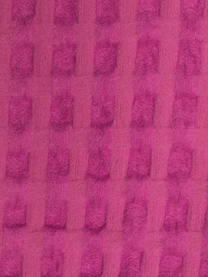 Žakárový šál s třásněmi Emporio Armani růžový