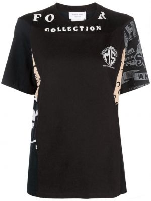 Koszulka bawełniana z nadrukiem Marine Serre czarna