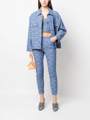 Jeansjacke mit print Moschino blau