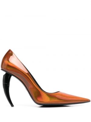 Полуотворени обувки с тигров принт Roberto Cavalli оранжево